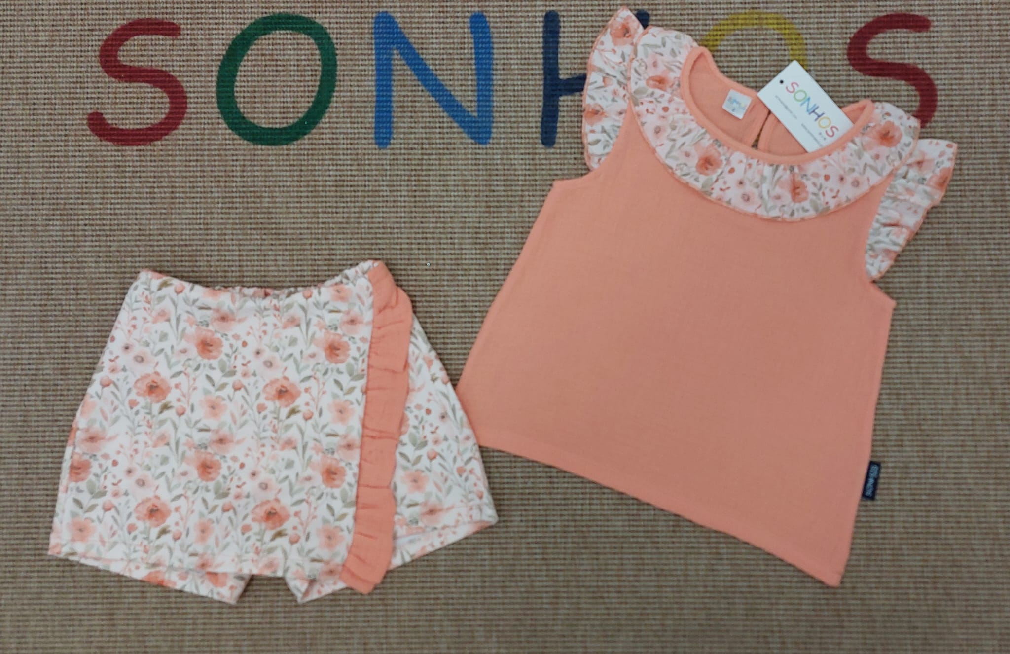 Conjunto calção coral