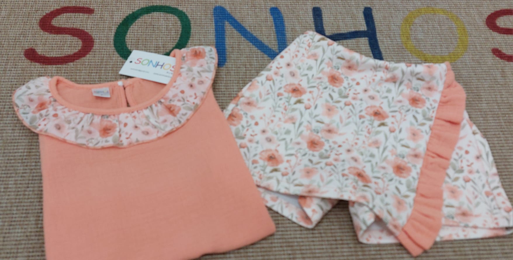 Conjunto calção coral