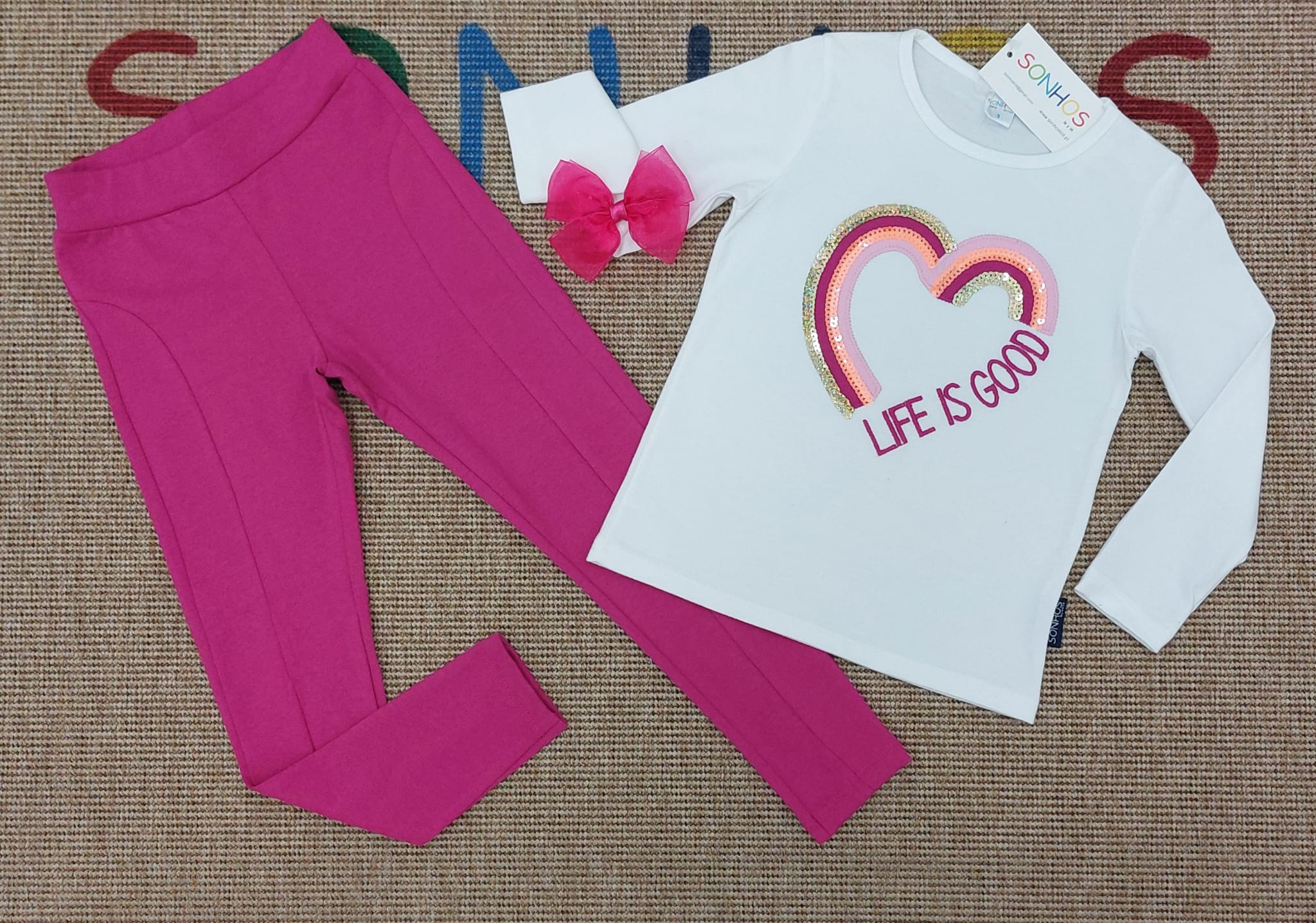 Conjunto legging rosa