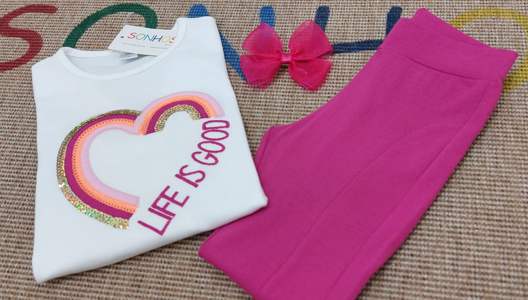Conjunto legging rosa