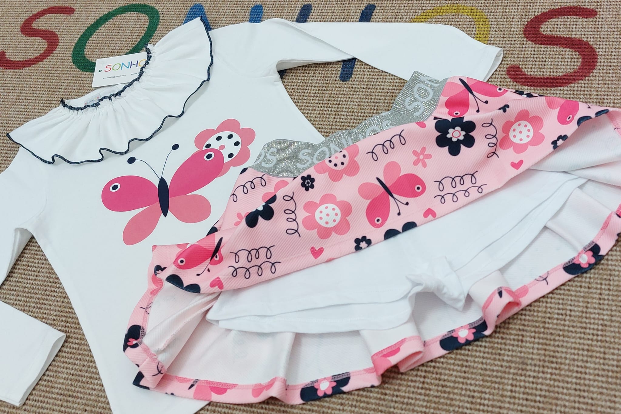Conjunto saia borboletas