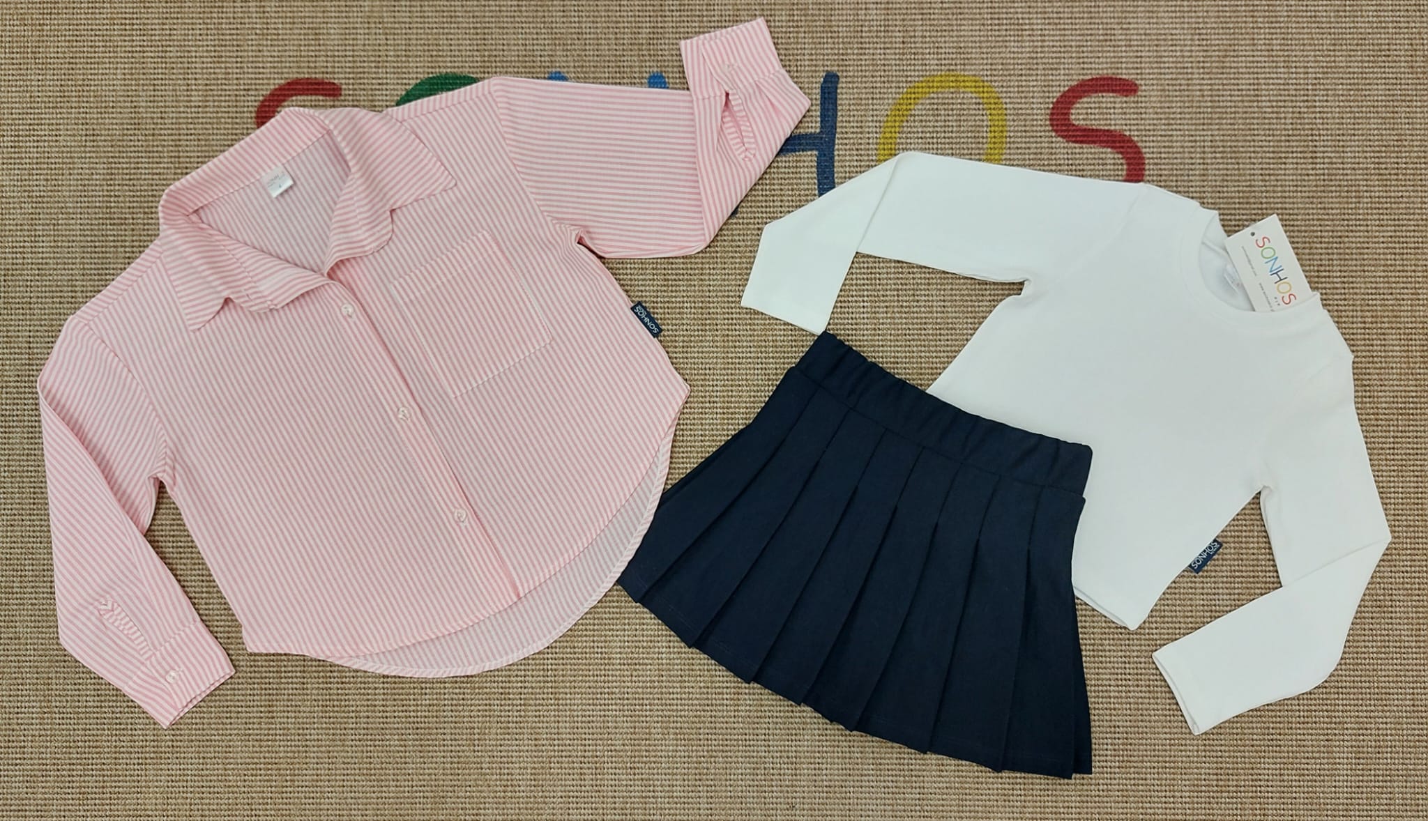 Conjunto 3 peças com camisa riscas Sonhoskid