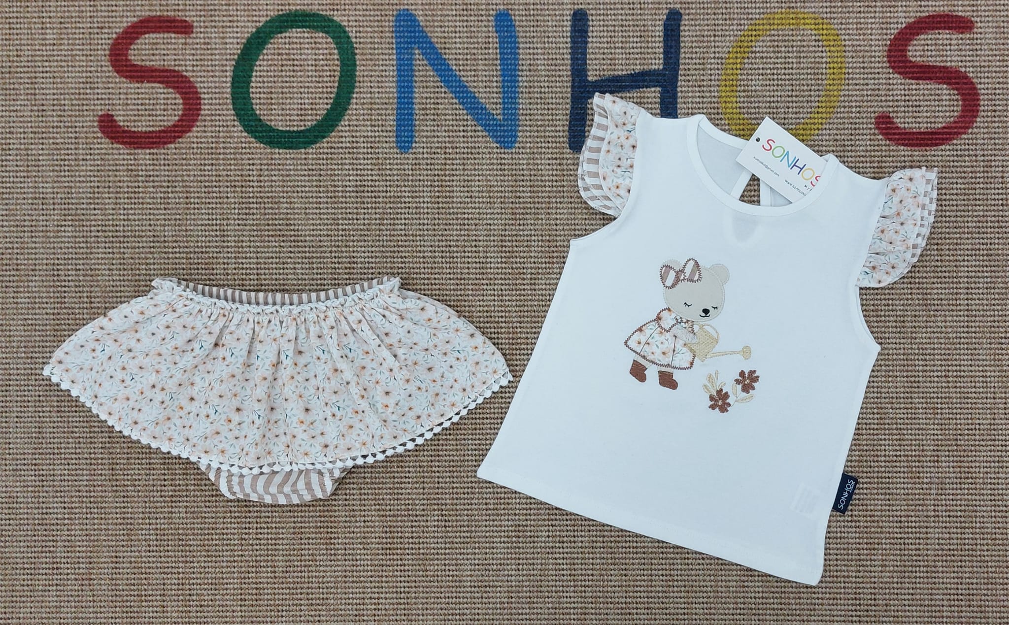 Conjunto ursinha bege