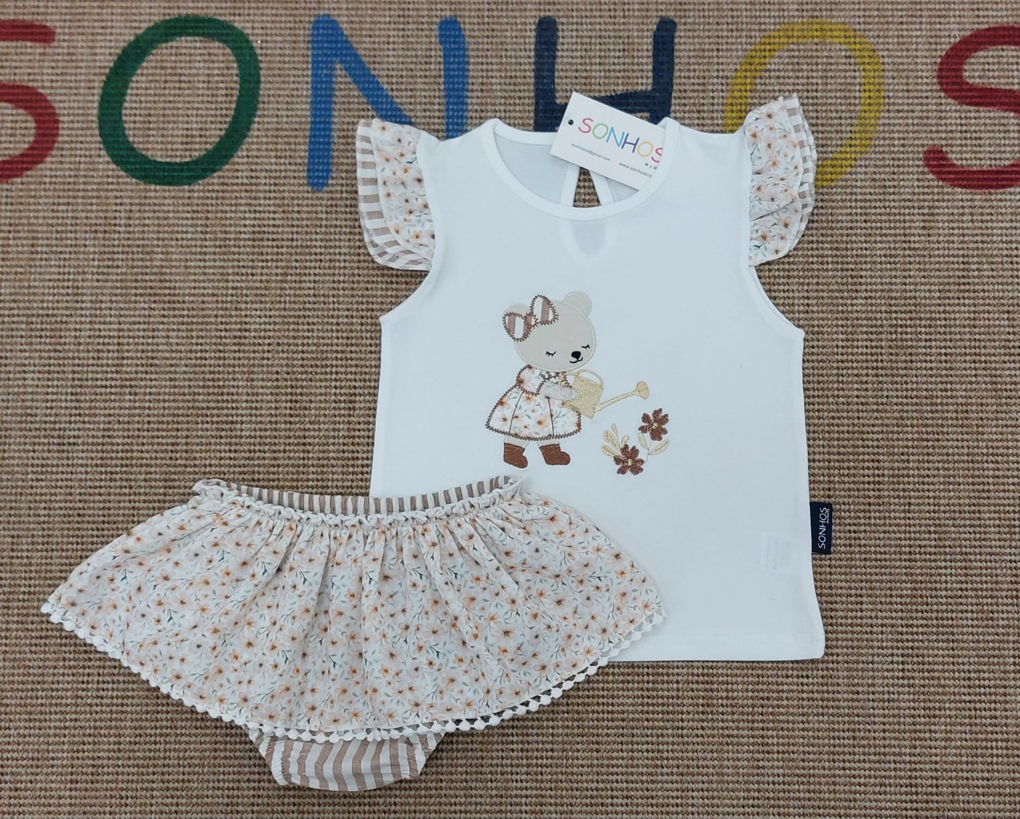 Conjunto ursinha bege