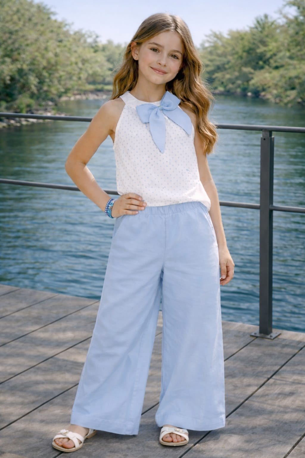 Conjunto pantalona blusa Laço grande