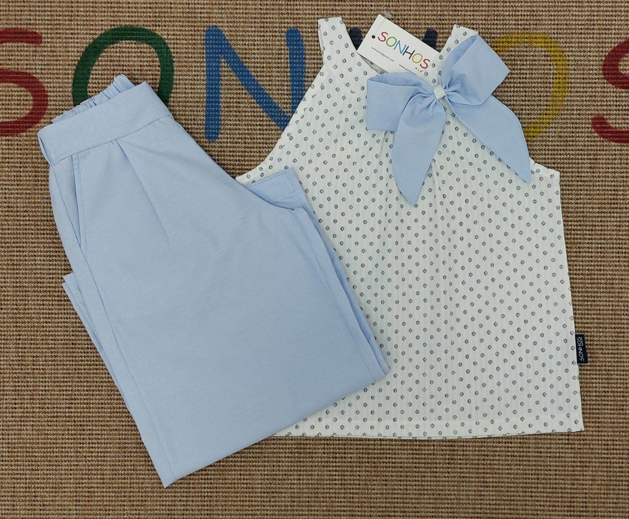 Conjunto pantalona blusa Laço grande