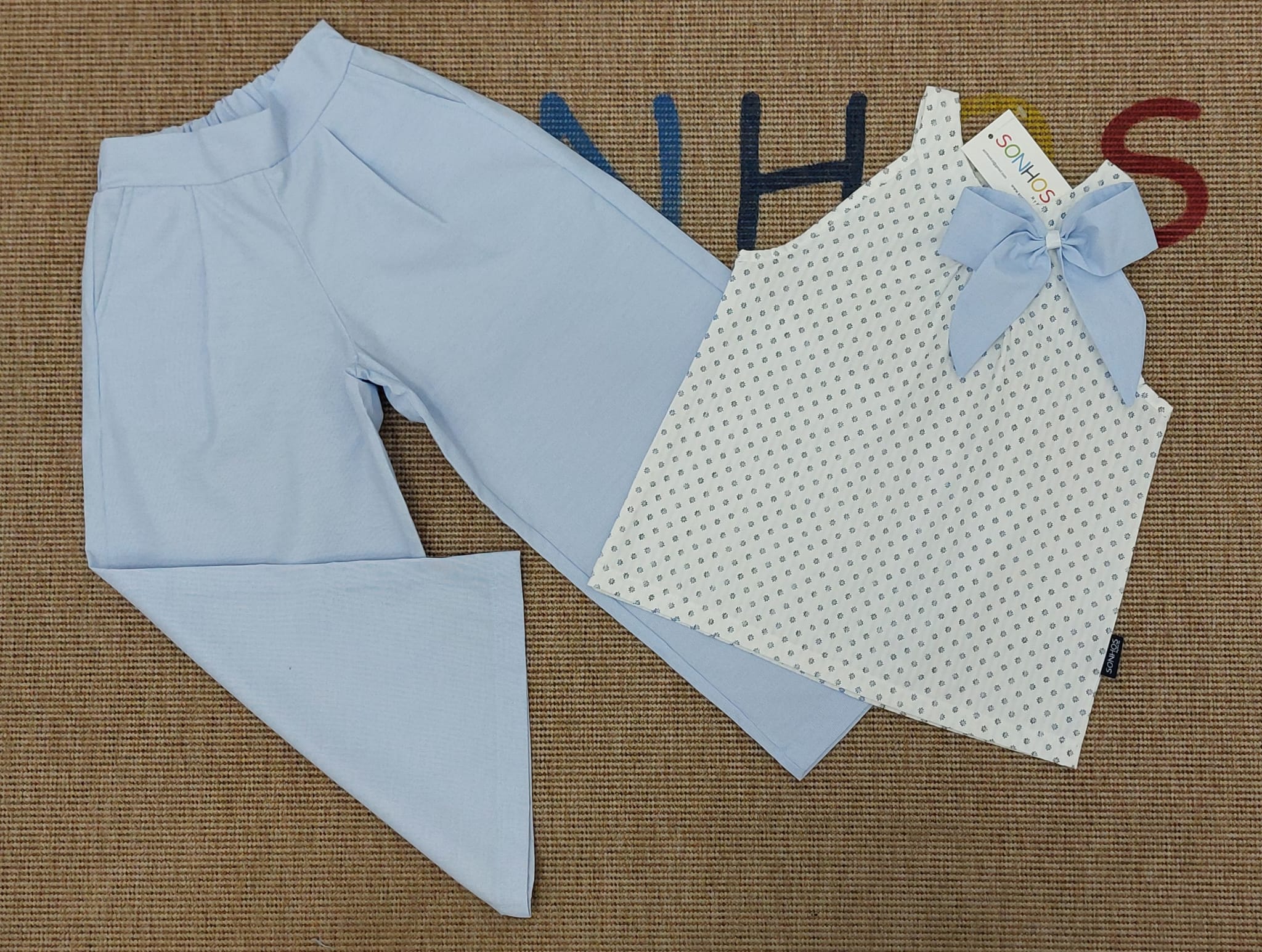 Conjunto pantalona blusa Laço grande