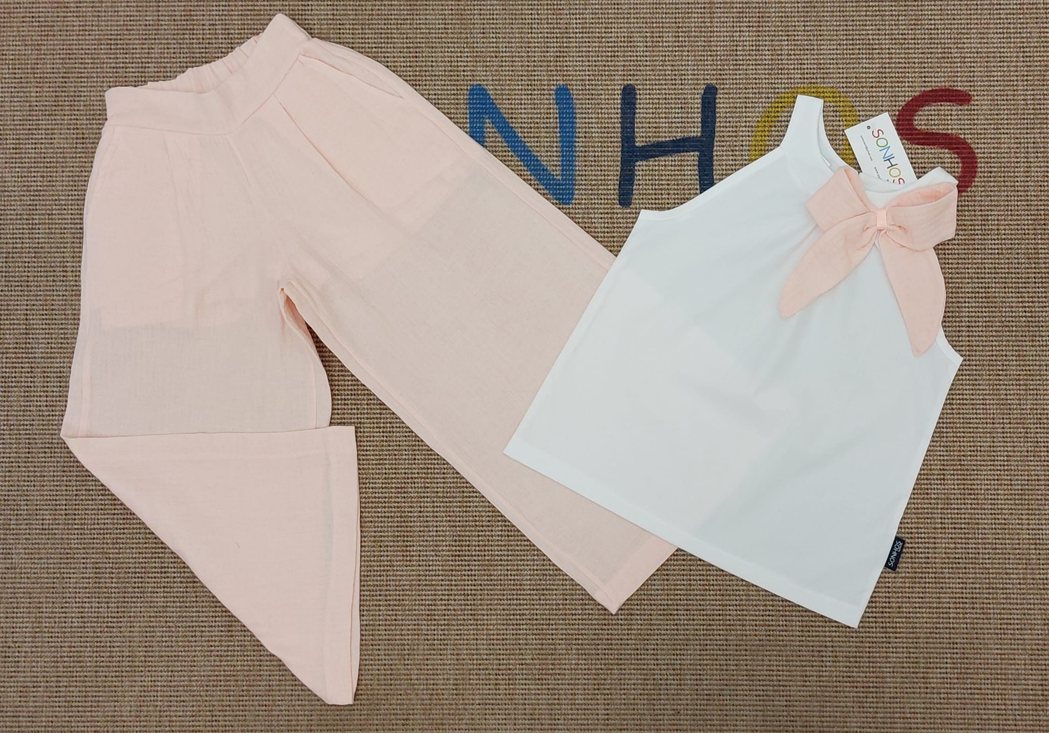 Conjunto pantalona blusa Laço grande