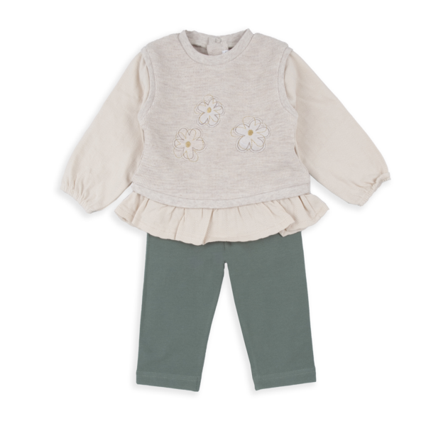 Conjuntos flores bege Babybol