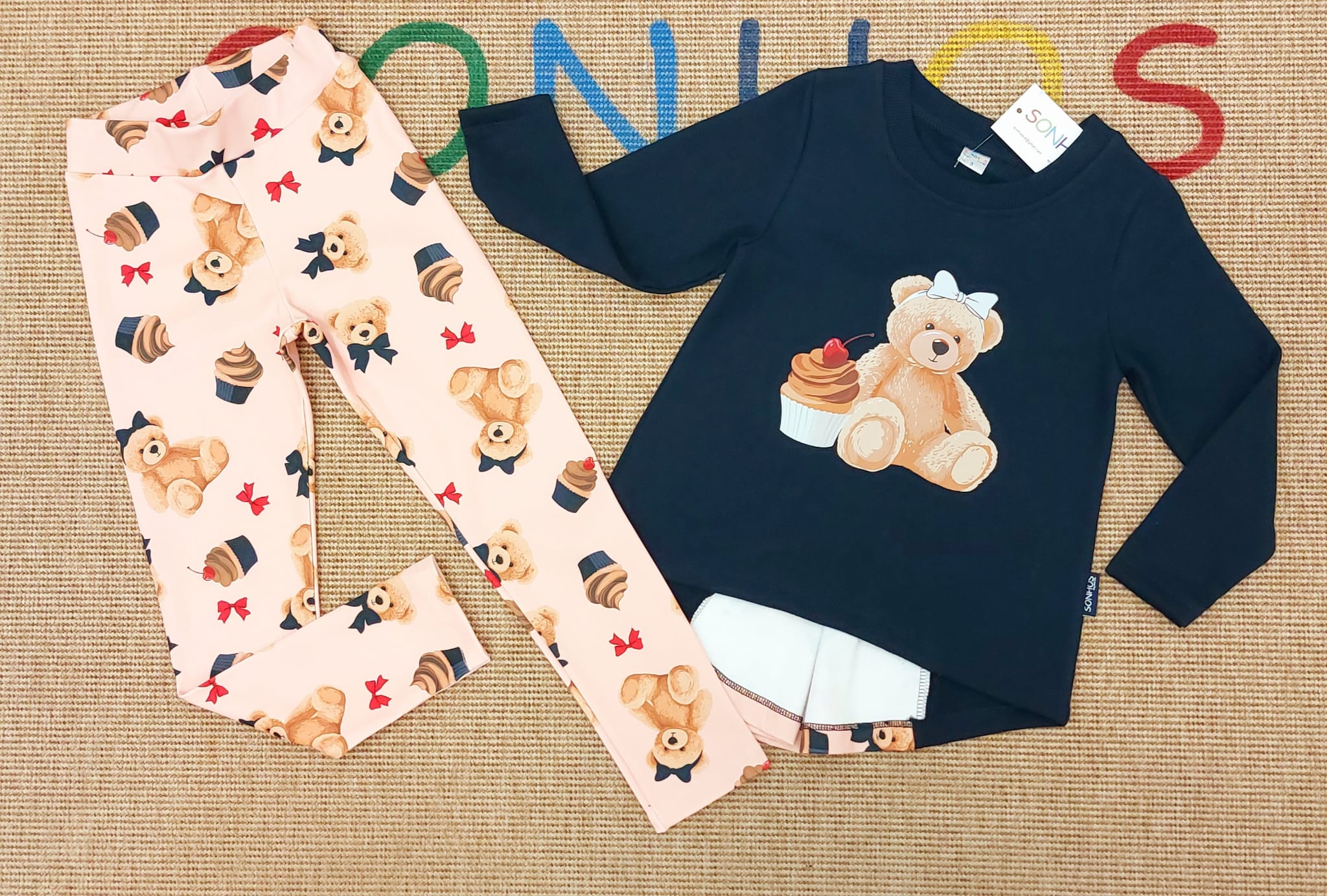 Conjunto ursos/cupcakes Sonhoskid